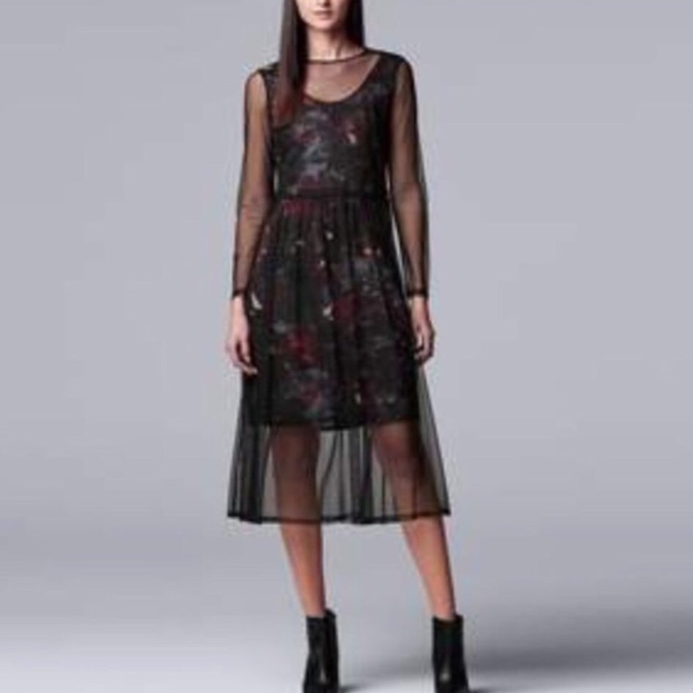Vera Wang Dream Noir Sheer Dress Whimsigoth